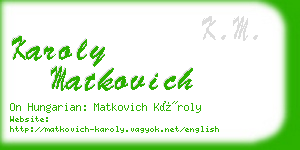 karoly matkovich business card